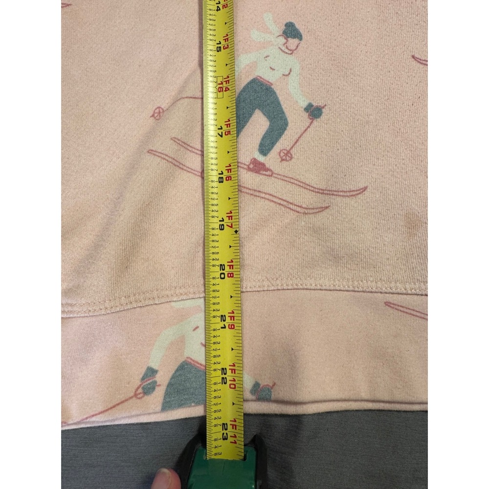 Sol Angeles x Anthropologie Womens Peach Skier Print Sweatshirt XS Pink Pullover - Picture 9 of 9